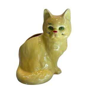 Antique Vintage‎ Yellow Cat Vase